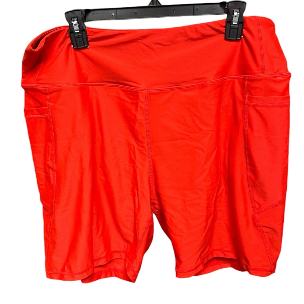 Gradual women’s size XXXL compression biker shorts solid red side pockets new